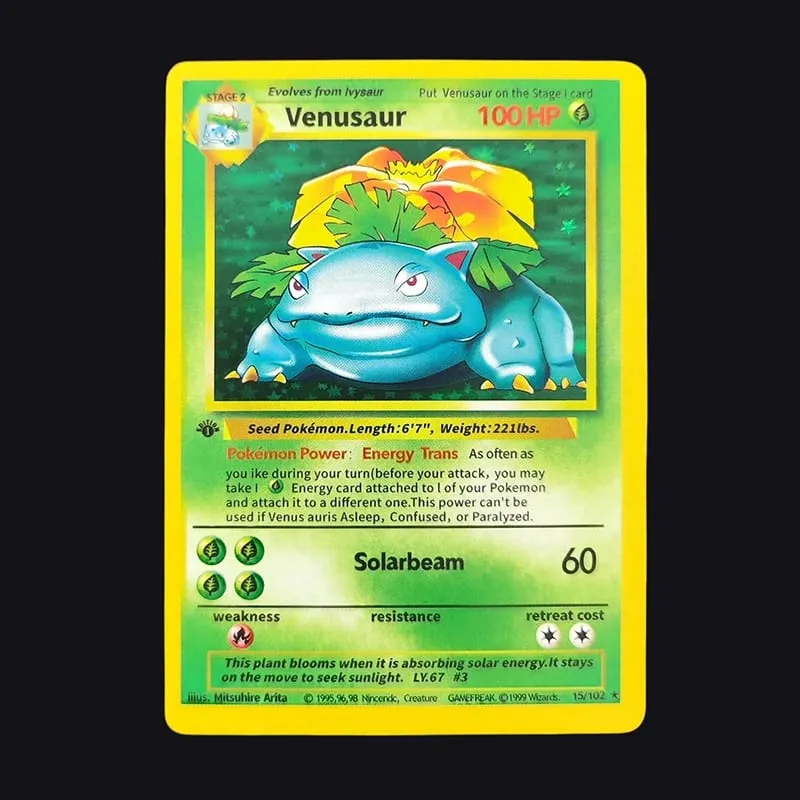 Proxy PKM Inglês JOGO 1ª EDIÇÃO Charizard Blastoise Venusaur Mewtwo Holo TCG Game Collection Card