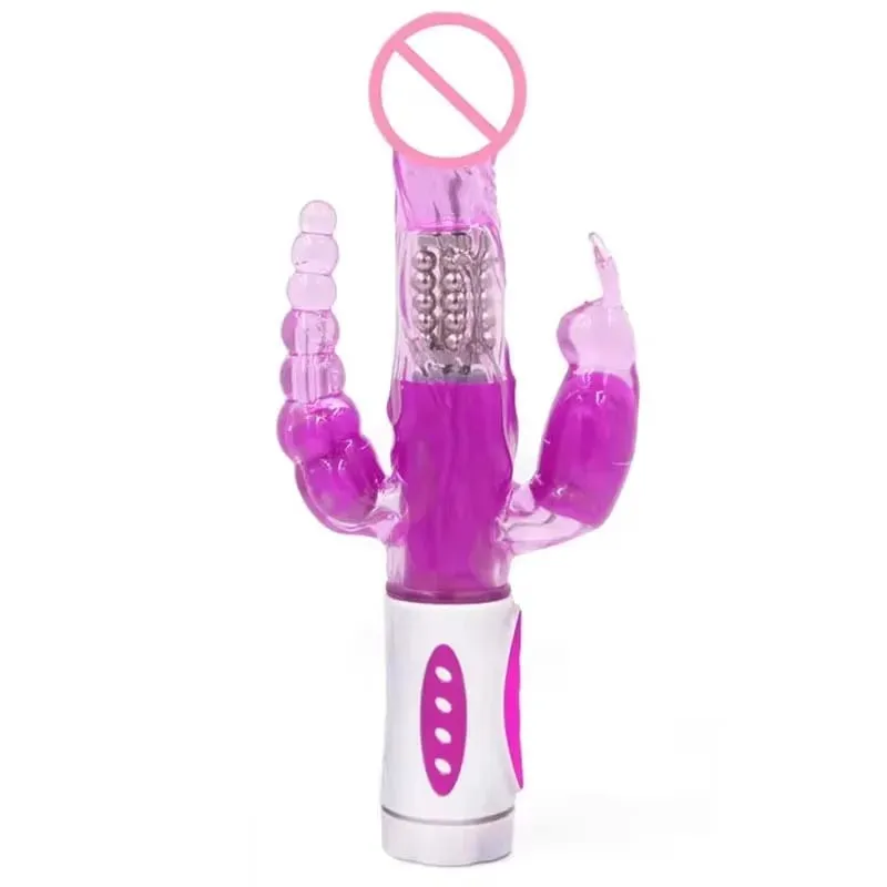 Vibrador de coelho de silicone 3 em 1, ponto G, clitóris, contas anais, estimulador, 10 modos de impulso, brinquedo sexual vibratório para mulheres — image 21