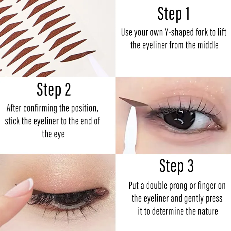 Estêncil de maquiagem para delineador, adesivo resistente à água, resistente ao suor, adesivo de beleza para os olhos, ajuste de delineador — image 3