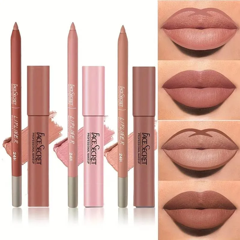 Matte Lipliner&Lipstick Set Waterproof， Long Lasting Lip Makeup Soft Matte Color Rendering Women's Makeup Cosmetics