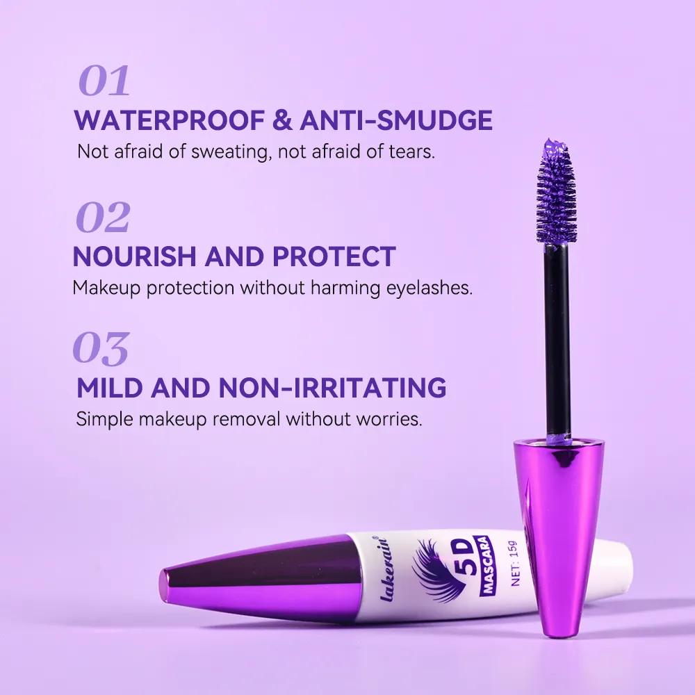 Rímel 5d à prova d'água, longa duração, volumizador, ondulação, alongamento, à prova de manchas, maquiagem colorida para os olhos, festa, festival, cosméticos