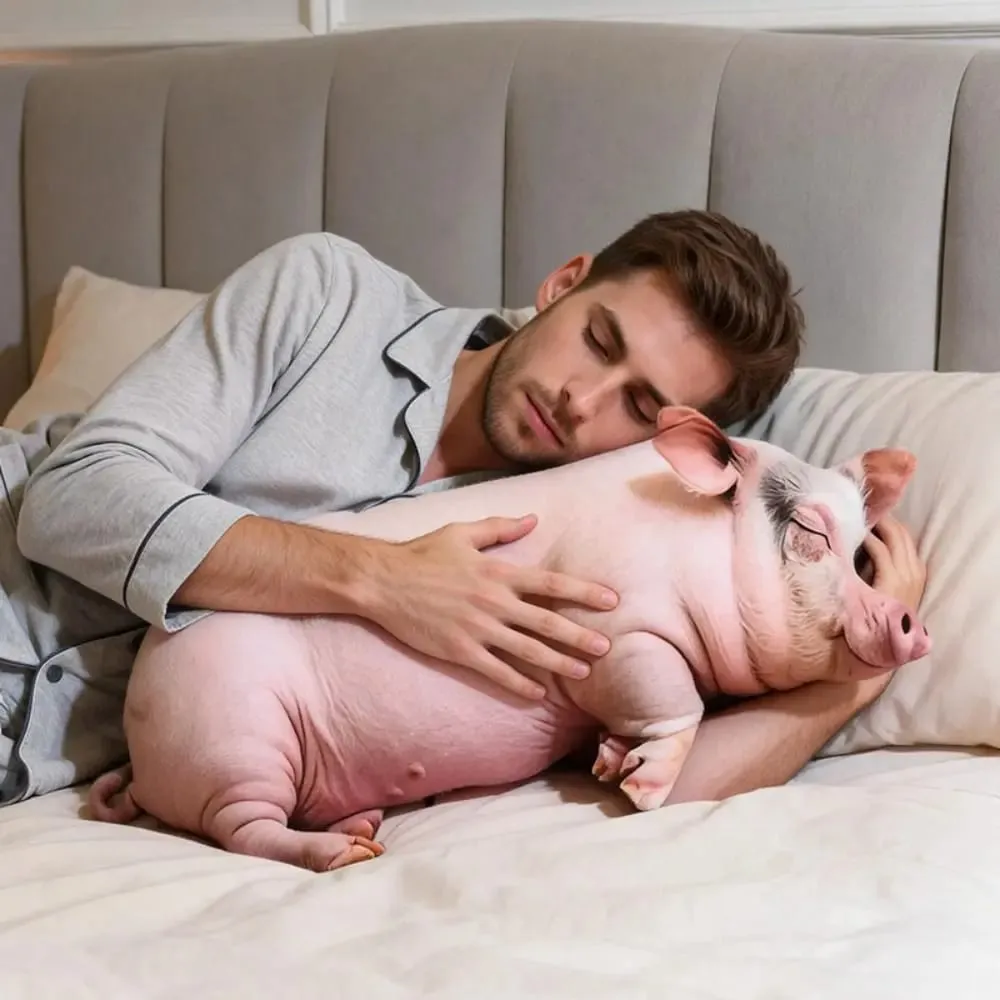 Plush Material Animal Body Pillow 40cm Size PP Cotton Filled Poultry Throw Pillows Cute Design Soft Texture Pig Keychain For Men