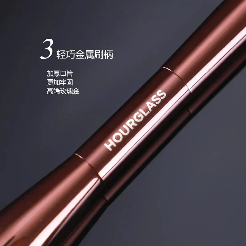 Dual ended Powder + Highlighter Makeup brushes Powder contour Make up brush exquisite Professional Cosmetic tool metal handle