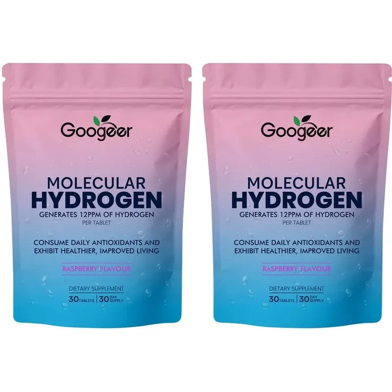 Comprimidos de água de hidrogênio molecular 12 ppm com sabor de framboesa de magnésio, bem-estar diário e suporte antioxidante 30 comprimidos