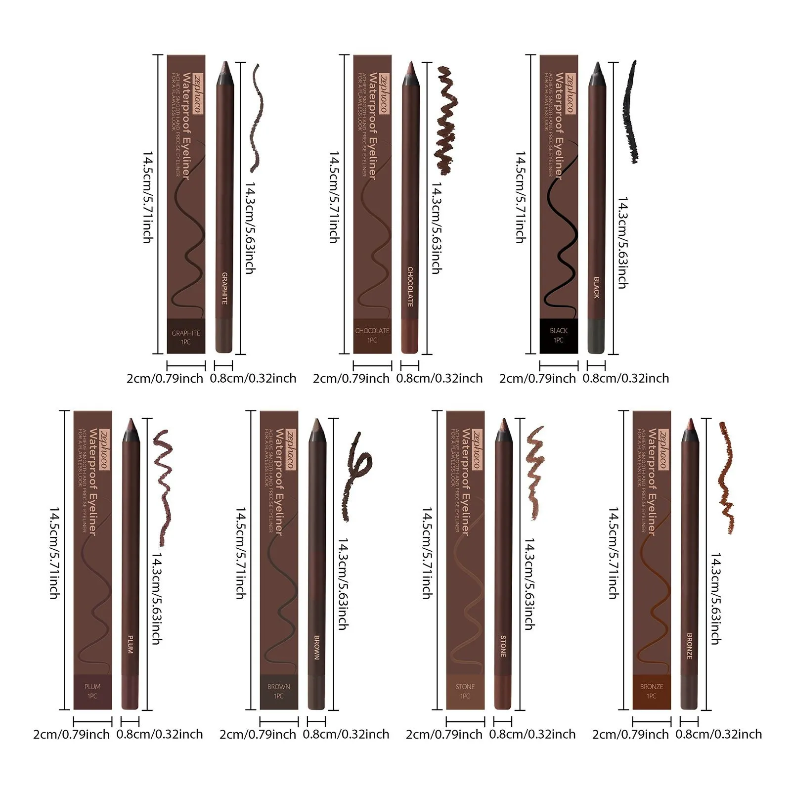 Waterproof Eyeliner Brown Smooth Matte Eye Liner Long Lasting Non Smudging High Pigmented Eyebrow Pencil Punk Eye Makeup