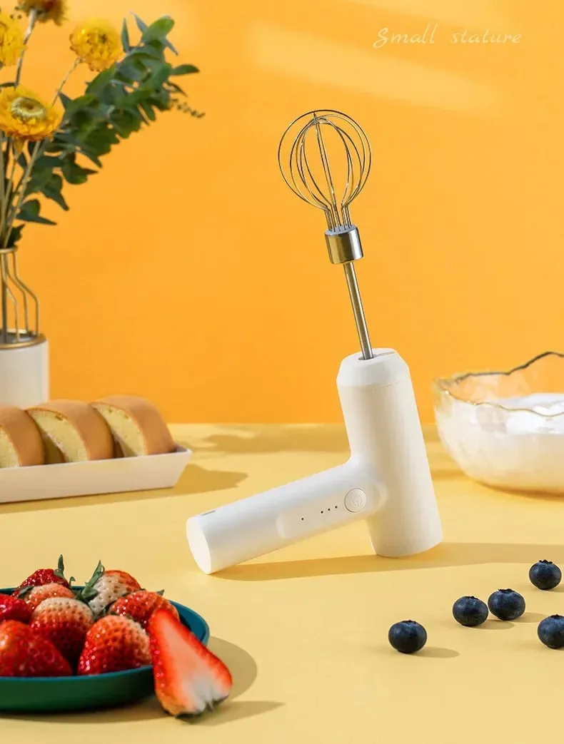 Batedor de ovos elétrico, batedor de comida, portátil, recarregável, 3 velocidades, batedor de ovos, massa, bolo, creme, misturador, ferramentas de cozinha