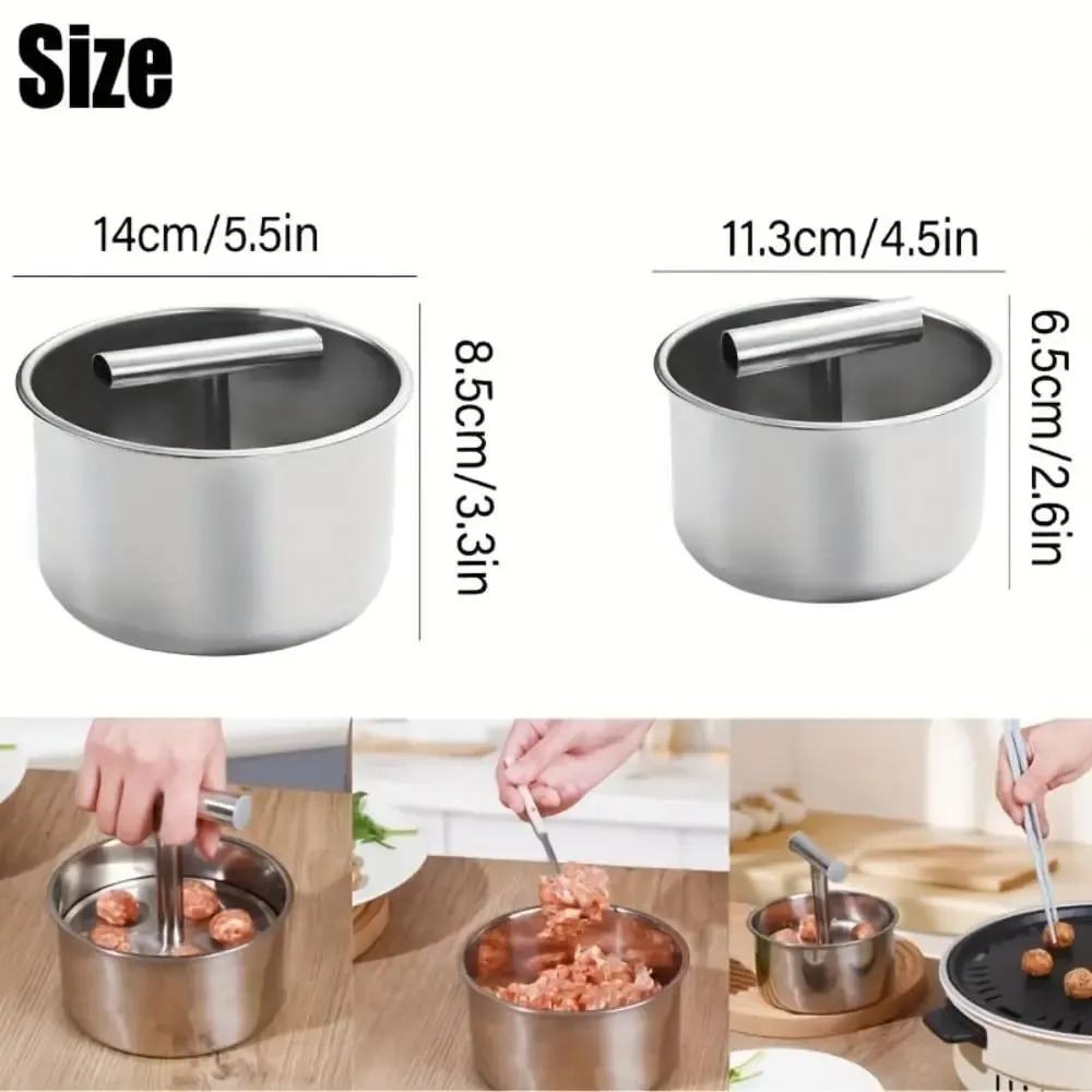 不鏽鋼手壓肉丸機高效率創意肉丸機工具手冊快速簡單 DIY 肉丸