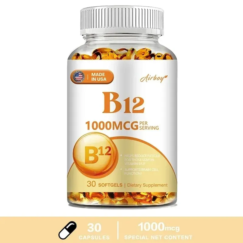 Vitamina B12 1000mcg - Beneficia a função cerebral e cardíaca O aprendizado da memória ajuda a aumentar a energia natural