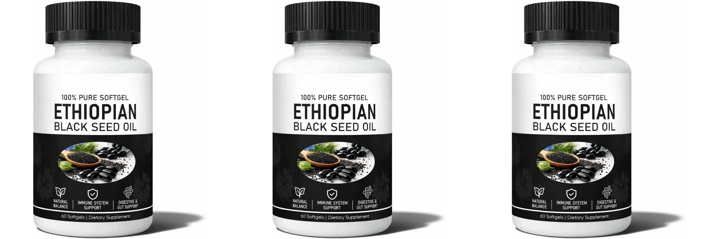衣索比亞黑籽油有機冷壓免疫支持補充劑 60 粒軟膠囊，用於關節健康和抗氧化保護