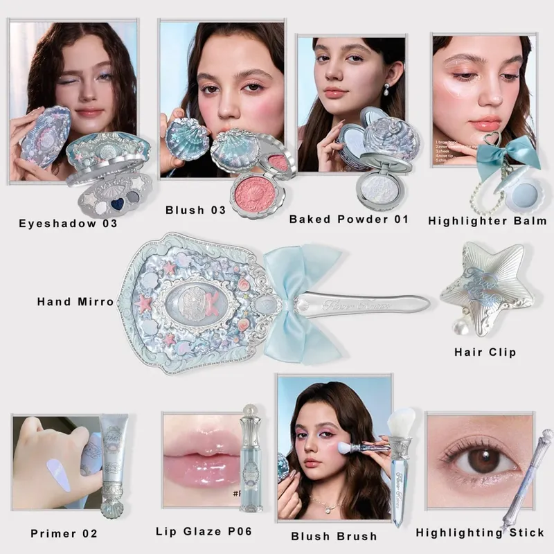 Conjunto de pérolas Flower Knows SShell Sombra Lip Gloss Blush Ocean Theme Kit de cosméticos — image 9