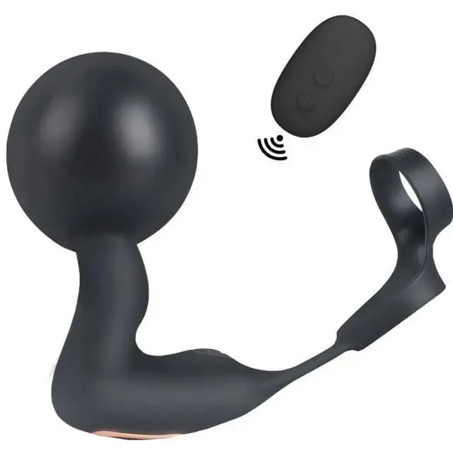 Plugue anal inflável com controle remoto sem fio, massageador de próstata masculino, plug anal vibratório, expansão anal, brinquedos sexuais para homens