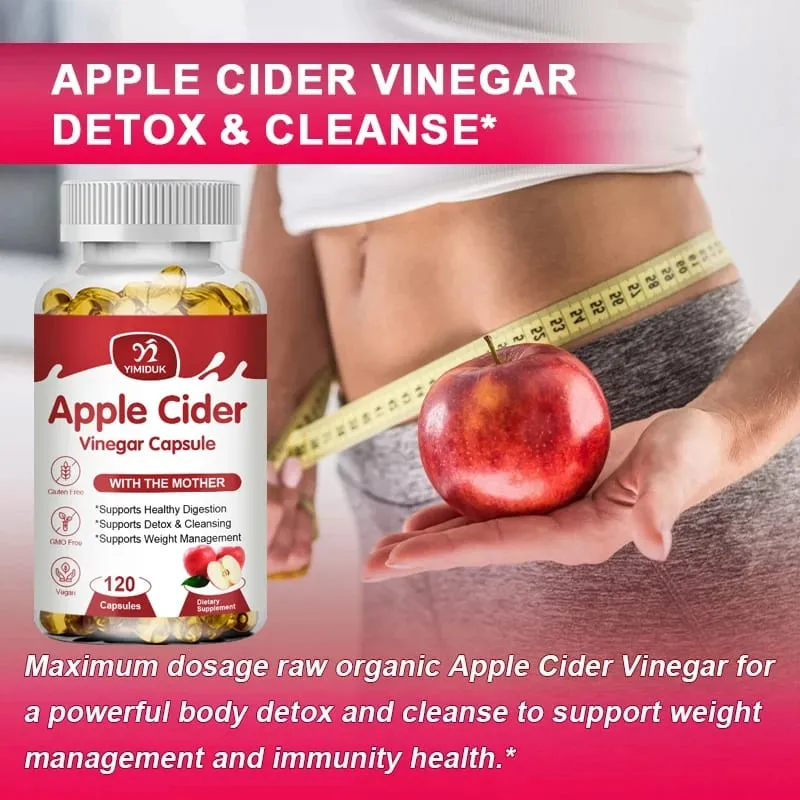 Cápsulas de vinagre de cidra de maçã 1600 mg apoiam a digestão, limpeza natural, controle de peso, saúde imunológica e equilíbrio metabólico — image 3
