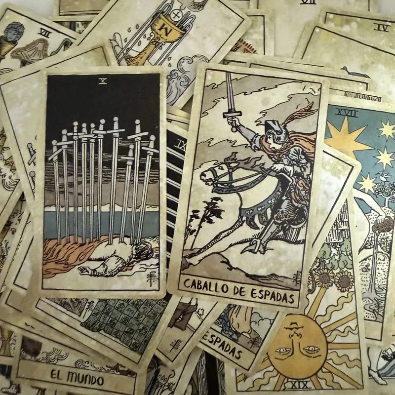 78pcs Vintage Tarot Cards Spanish Edition Board Game Divination Deck for Beginners Oracle Deck