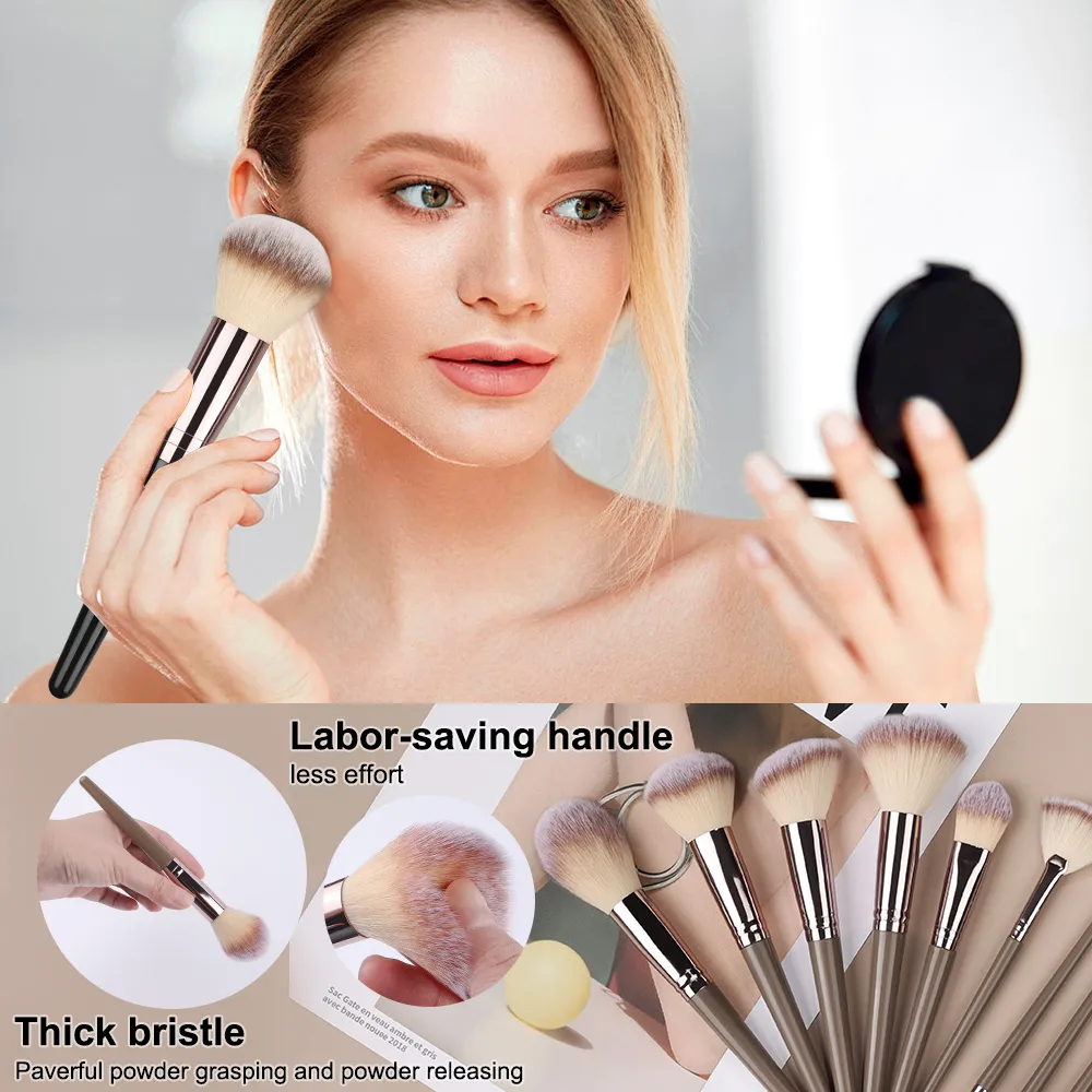 1-20 pçs pincéis de maquiagem conjunto sombra de olho fundação blush iluminador corretivo ferramenta de beleza feminina puffs beleza esponjas polegar puffs