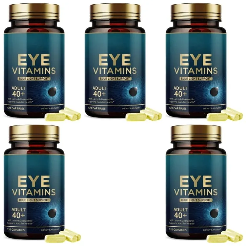 Cápsulas de vitaminas para os olhos, suporte de luz azul com luteína e zeaxantina para mais de 40 cápsulas de suporte à saúde macular para homens e mulheres 120 cápsulas