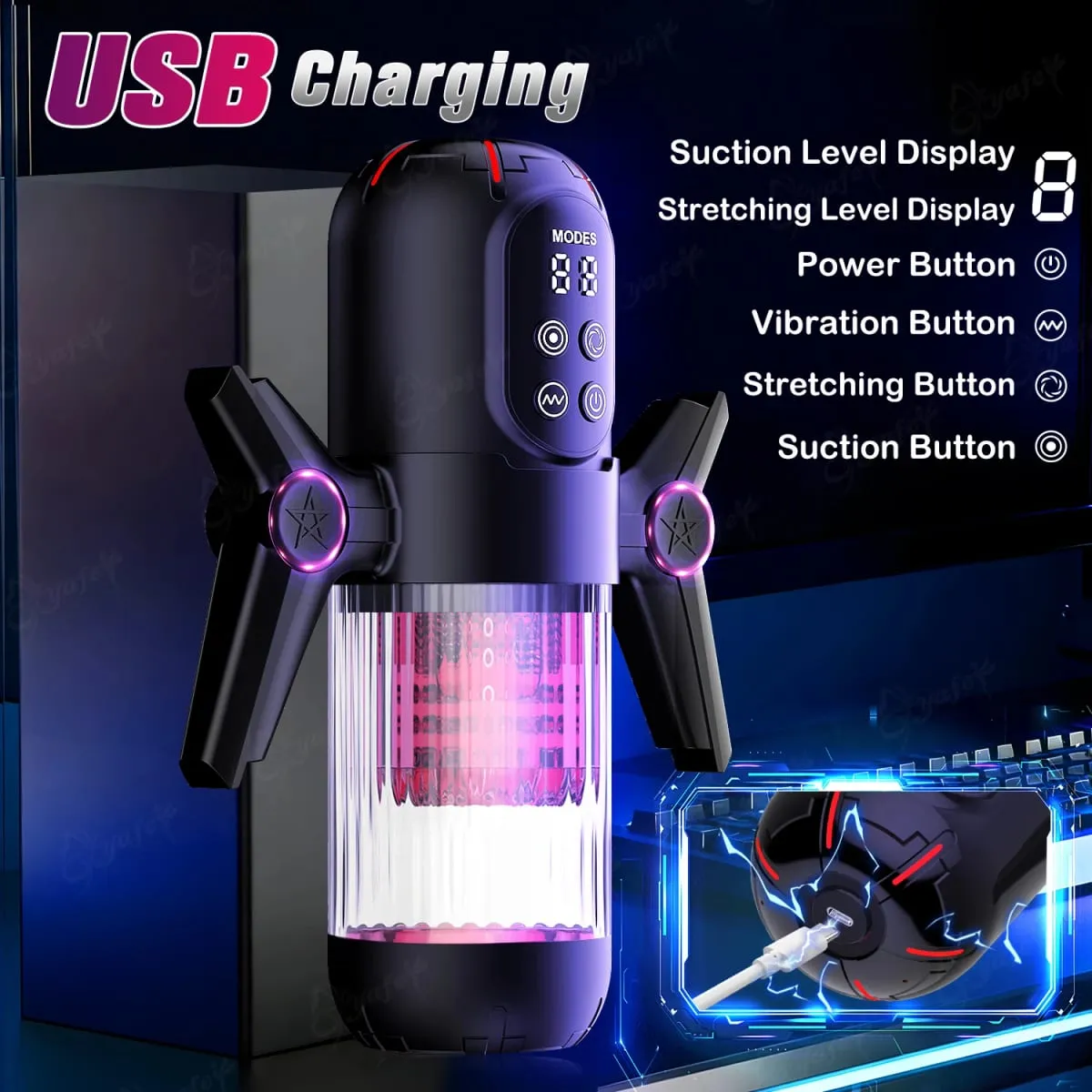 Campo luxuoso masturbador masculino 9 vibração 6 sucção rotativa lambendo modos telescópicos bolso buceta Stroker Boquete brinquedos sexuais