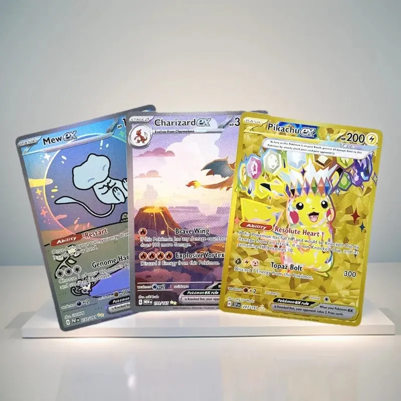 箔 PKM 單卡皮卡丘噴火龍 EX 泡泡喵遊戲稀有收藏卡 PTCG 彩虹代理卡 — image 1