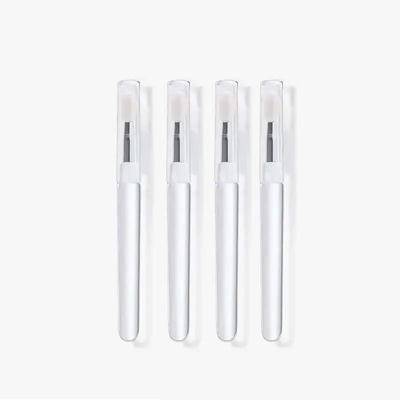 1/2/3/4pcs Portable Silicone Lip Brush With Cover Soft Multifunctional Lip Balm Applicator Lipstick Lipgloss Makeup Brushes