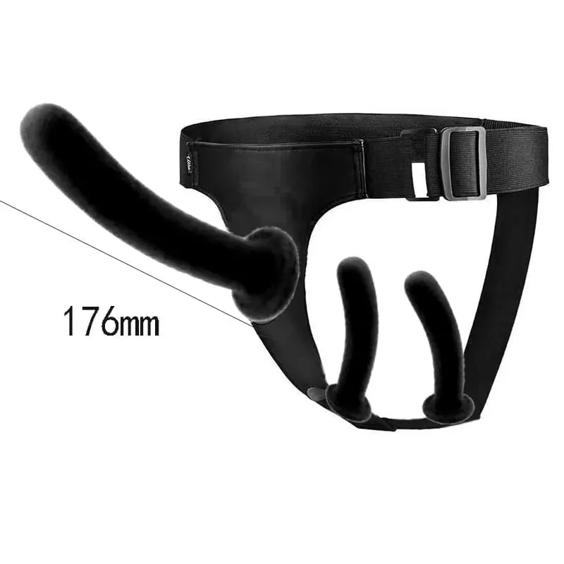 Cinta de silicone ajustável no arnês vibrador longo fino pegging calcinha vibrador para mulheres homens casais macio flexível cinta-no sexo para