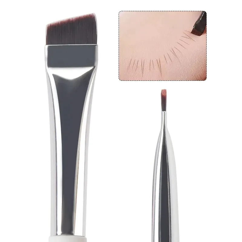 1/3 pçs lâmina delineador conjunto de pincéis de maquiagem ultra fino ângulo fino pincéis de sobrancelha plana sob os olhos colocar escova de detalhes precisos