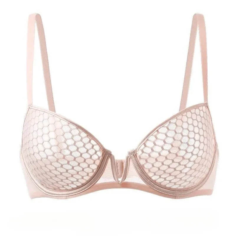 Conjunto de sutiã minimizador ultra-fino para busto grande feminino estilo verão macio underwire suporte lateral anti-flacidez conforto lingerie diária