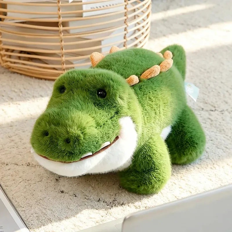Adorável crocodilo pelúcia gordinho animal fofo travesseiro abraçável sofá encosto casa cama decro