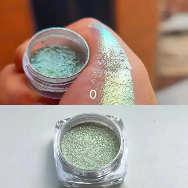 Glitter sombra em pó de longa duração cromo camaleão holográfico sombra em pó pigmento maquiagem dos olhos para mulheres cosméticos