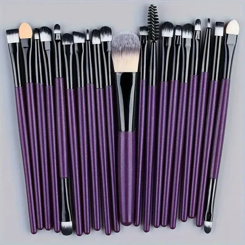 Conjunto de pincéis de maquiagem para os olhos, 20 peças, detalhe, pincel de maquiagem, branco, ultra macio, delineador, mistura, ferramenta de maquiagem
