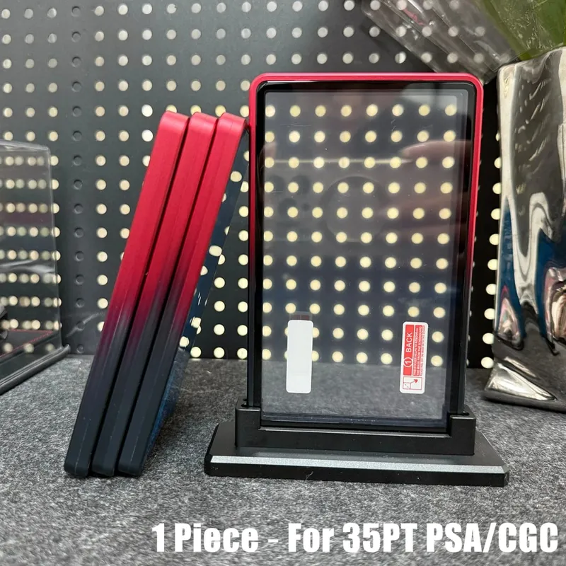 Multicolor gradiente cor liga de alumínio cartão comercial proteger titular caixa de metal para 35pt psa cgc cartão graduado