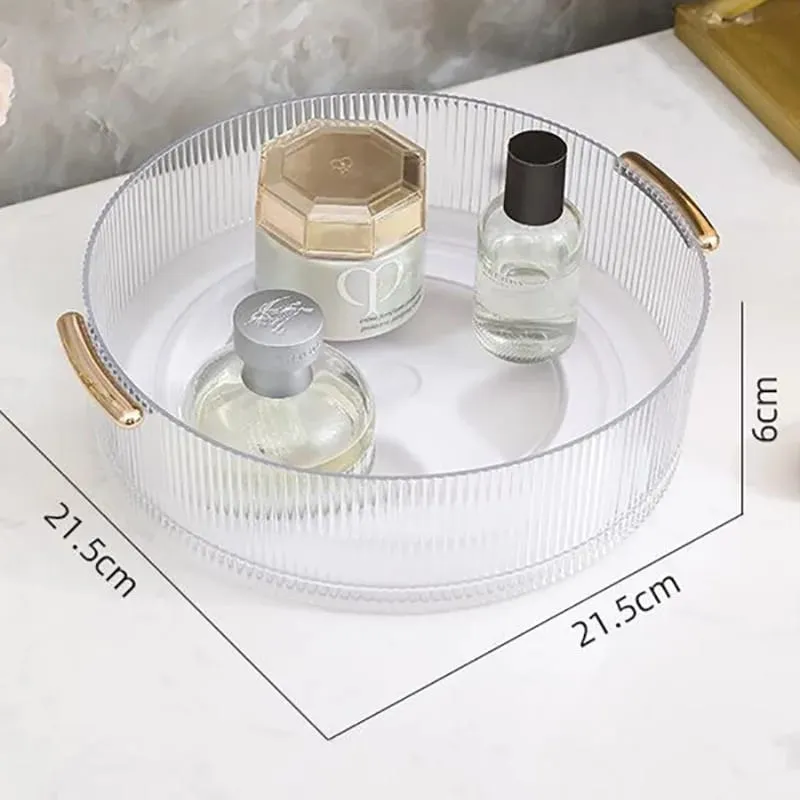 360° Rotating Transparent Acrylic Makeup Organizer Cosmetic Tools Storage Box Makeup Brushes Organizer Storage Baskets Organizer