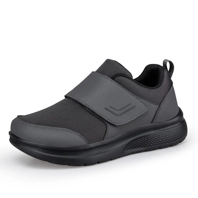 Zapatos ortopédicos para diabéticos extraanchos para hombres mayores, pies ortopédicos hinchados, ajustables, fáciles de caminar, zapatillas de deporte