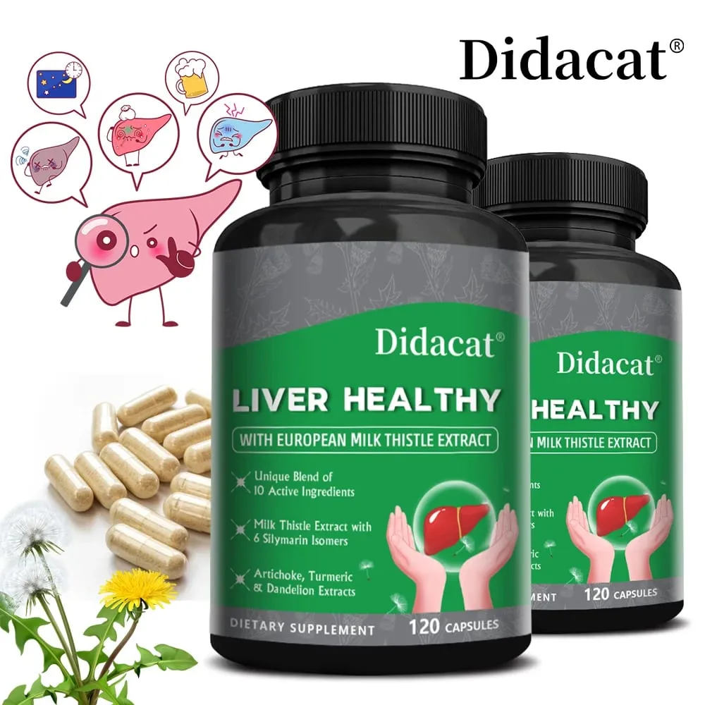 Natural Artichoke + Milk Thistle Extract - A Cleansing Detoxifying Supplement for Liver Health Immune Support and Skin Health