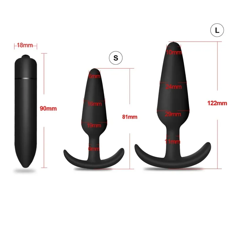 4 pçs iniciante silicone butt plug anal plug para homens massageador de próstata para gay mini bala anal vibrador brinquedo sexual para homens
