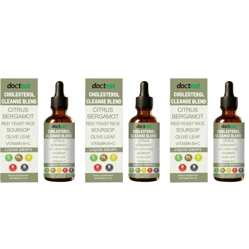 Docteat Cholesterol Cleanse Blend Gotas Líquidas Citrus Bergamota Suporta Equilíbrio Metabólico com Vitamina C e B2 Conta-gotas 60 ML
