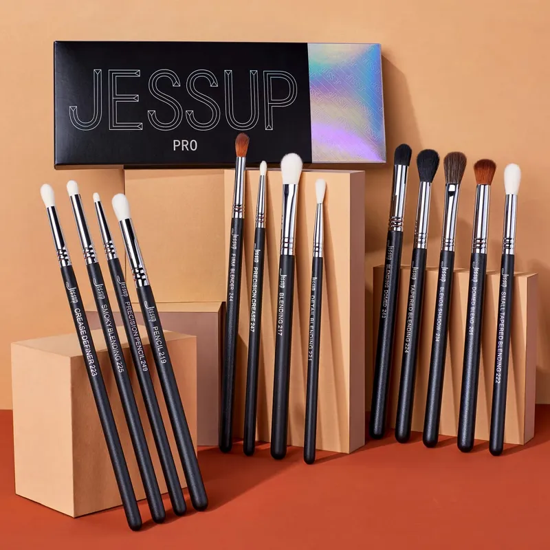 Jessup Lip brushes set Pro contour different lip shapes Synthetic small/cat-tongue /flat/round/tapered-tip lipliner brush T325