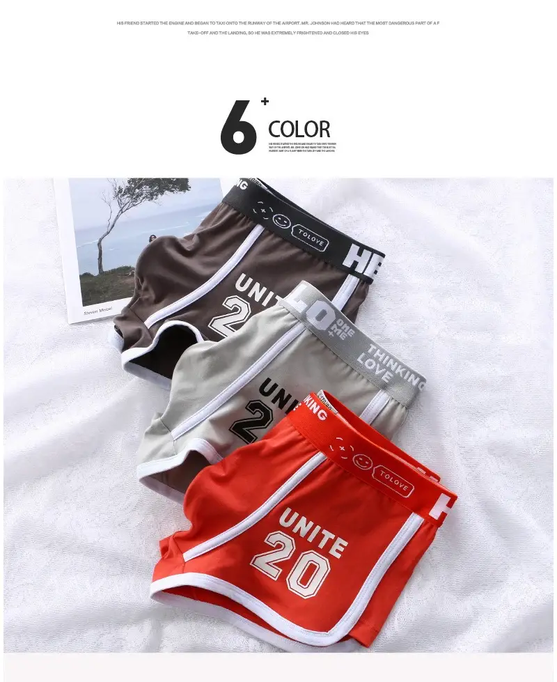 1/3pc roupa interior masculina esportes boxer shorts de algodão oversized cor sólida juventude moda esportes calcinha masculina confortável respirável