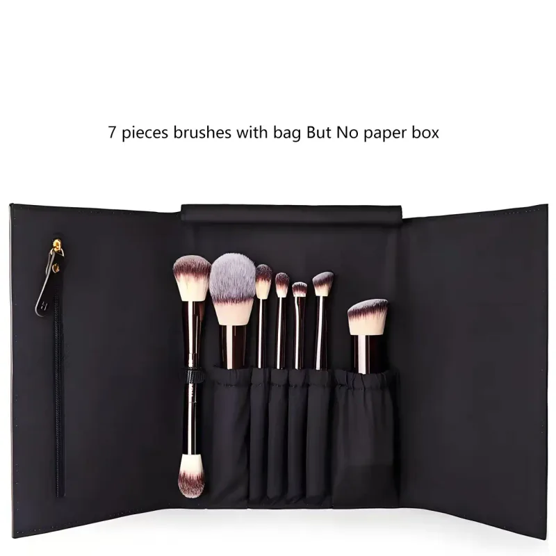7 pçs/set Ampulheta pincéis de Maquiagem Pó Fundação Blush Sombra Vinco Pincel de Maquiagem Corretivo com saco de cosméticos caixa de Presente