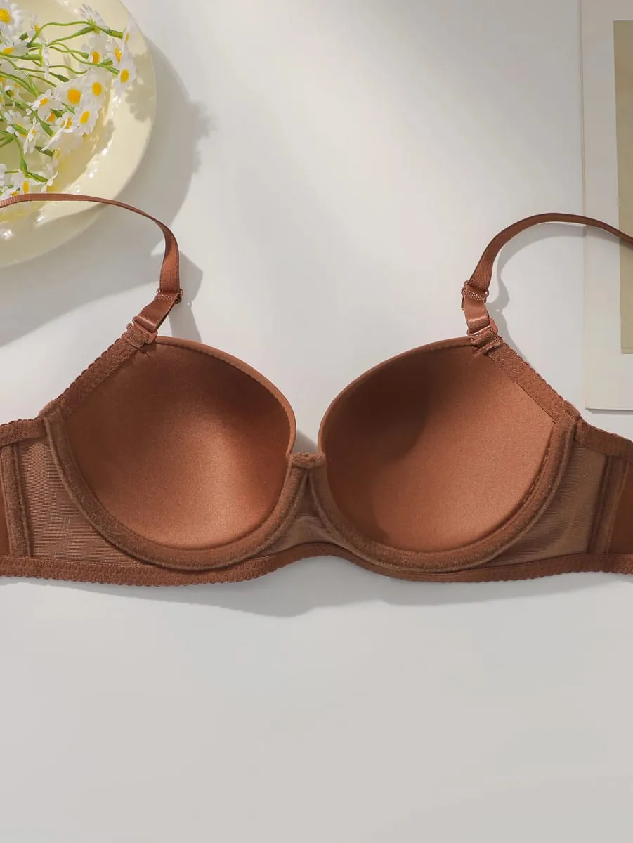 Conjunto de roupa íntima de 2 peças, cor sólida, multicolorido, diário, quatro estações, confortável para usar, lingerie sexy, 2611, venda imperdível