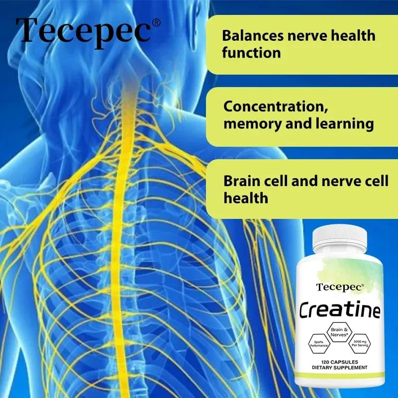 Creatine - Builds Muscle Improves Athletic Performance Enhances Physical Endurance and Improves Recovery - 120 Capsules