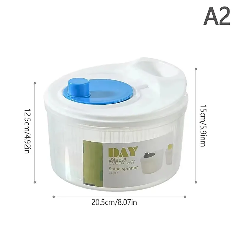 Secador de salada giratório vegetal-centrífuga manual de alface para cozinha cesta de lavagem de frutas e vegetais com função de drenagem