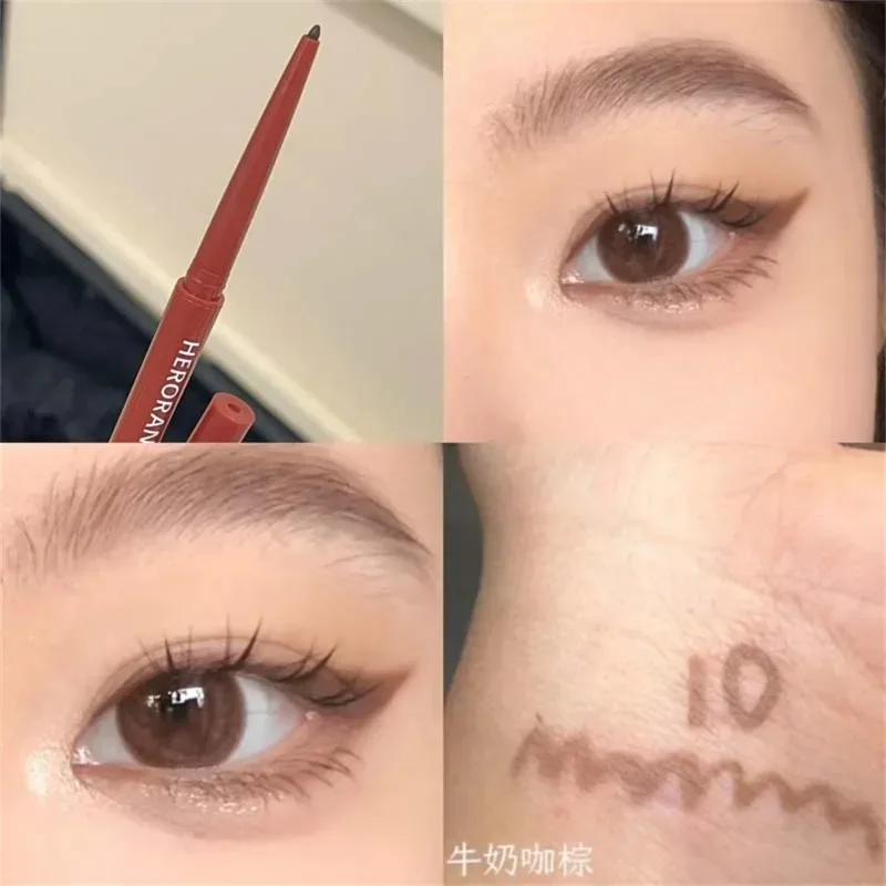 12 Colors Eyeliner Pencil Wine Red Waterproof Lasting Matte Brown Eyeshadow Contour Stick High Pigment Lying Silkworm Eye Makeup