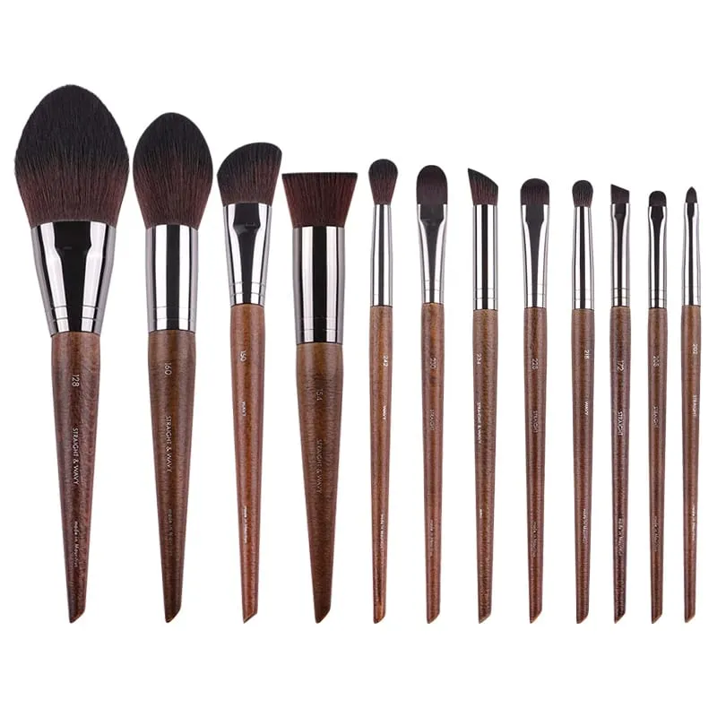 2 peças/35 peças mf pincéis de maquiagem macios de madeira natural, pó, base, corretivo, pincel de maquiagem, blush, ferramentas de sombra de cabelo sintético