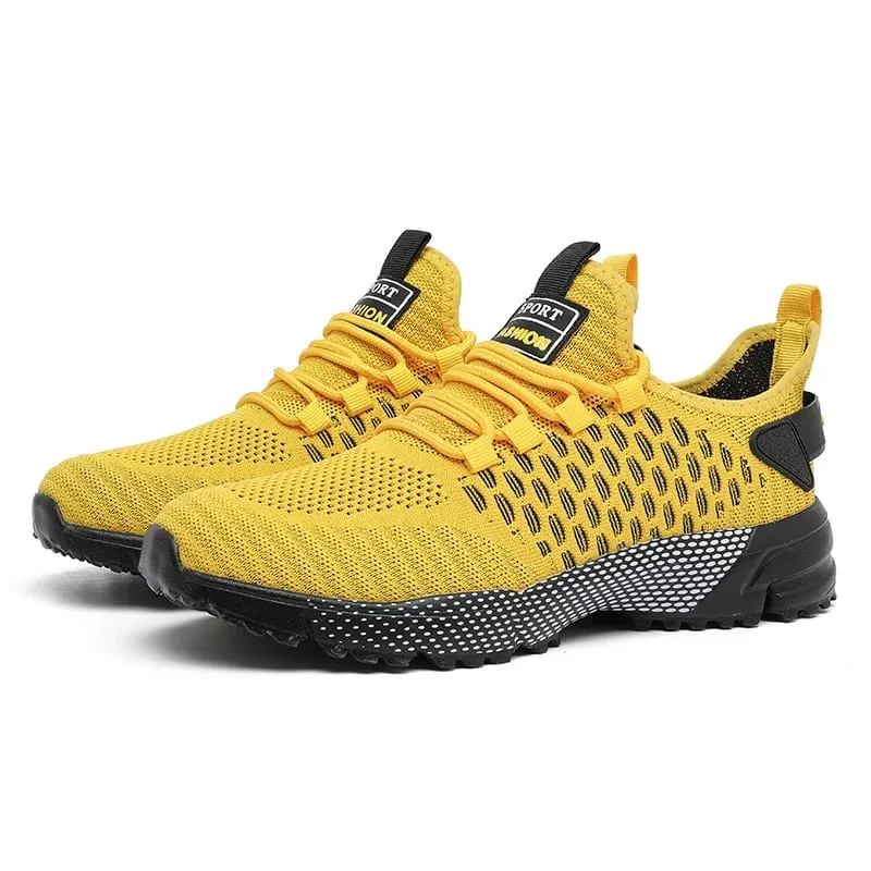 Men's Mesh Shoes Unique Grid Trend Design Breathable Comfortable Running Shoes Summer New Track Field Basketball Sports Shoes