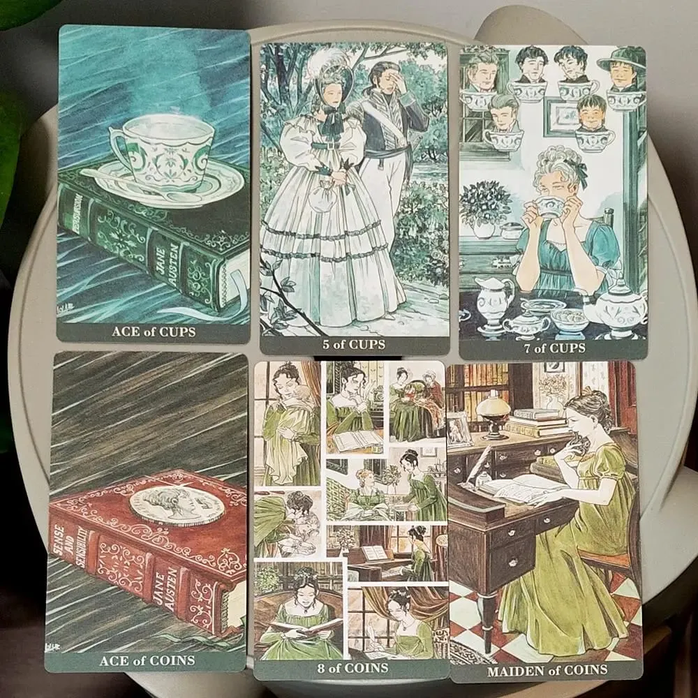 12*7cm Jane Austen Tarot in Rigid Box - A Regency Romance Divination Deck for Literature Lovers 78-Card Deck