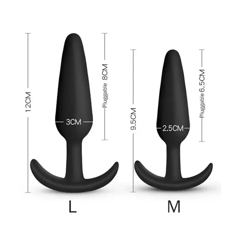 Plugue anal em forma de t, 3 tamanhos, silicone macio, plugue anal, estimulador, brinquedos sexuais anais para homens/mulheres, massageador de próstata, treinador