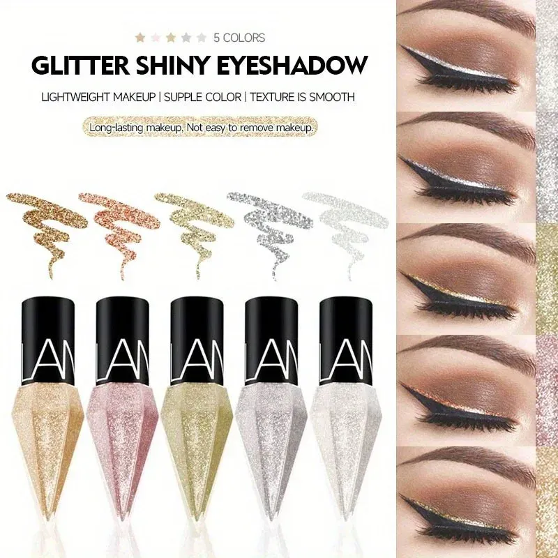 Pearlescent Diamond Liquid Eyeliner Shimmer Waterproof Long Lasting Glitter Silver Color Easy to Wear Eye Pencil Korean Makeup — image 5