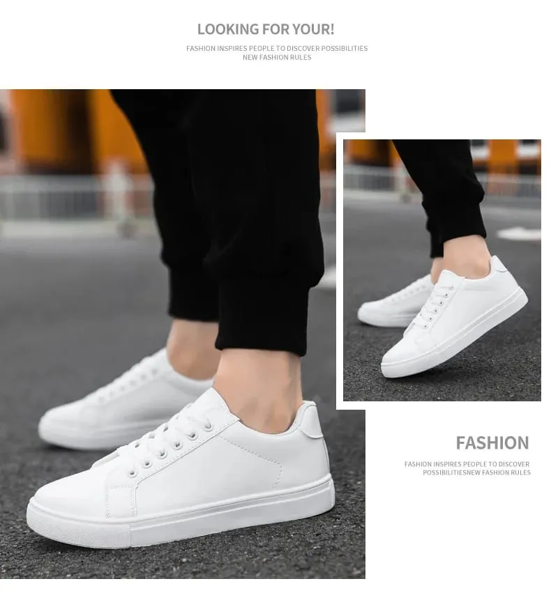 Branco preto masculino sapatos confortáveis ​​casuais sapatos de skate masculino sólido lazer tênis leve sapatos de caminhada
