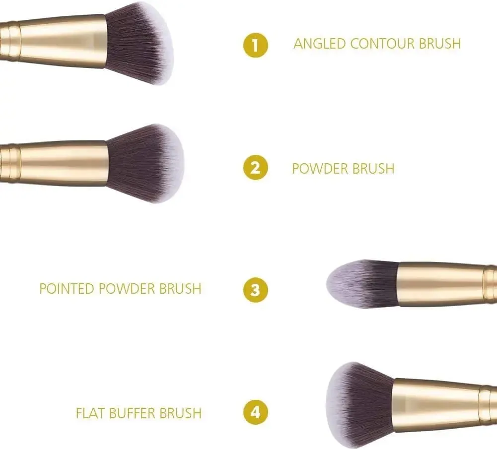 Ducare 2 pçs pincéis de maquiagem duo final escova de rosto para fundação pó buffer e contorno sombra ferramentas de maquiagem cosmética sintética