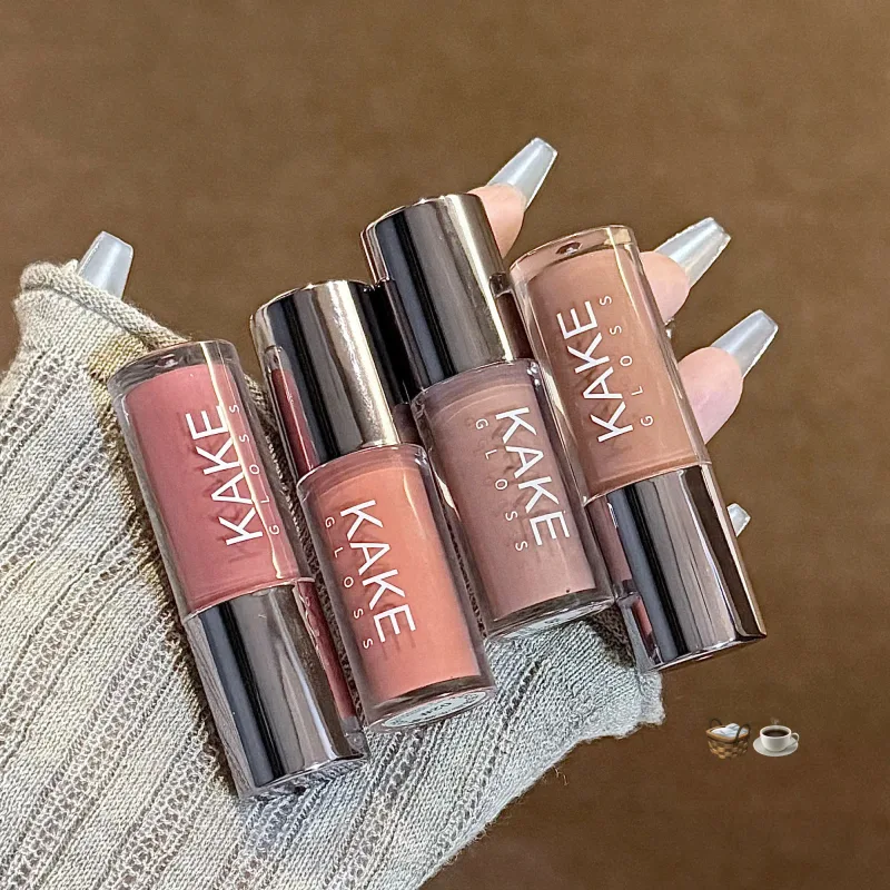 Batom líquido espelhado, hidratante, gelatina marrom, luz labial, brilho labial sexy, longa duração, nude, maquiagem, cosméticos