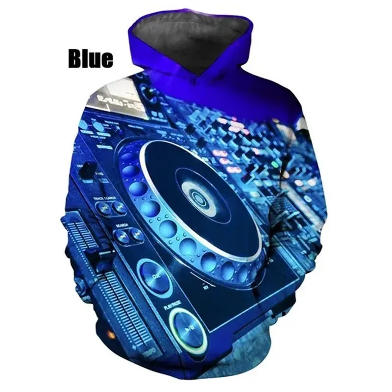 New Fashion 3D Print DJ Pattern Hoodies For Men Casual Pullover Sweatshirts Tops Men's Streetwear Oversized Hoodies Ropa Hombre